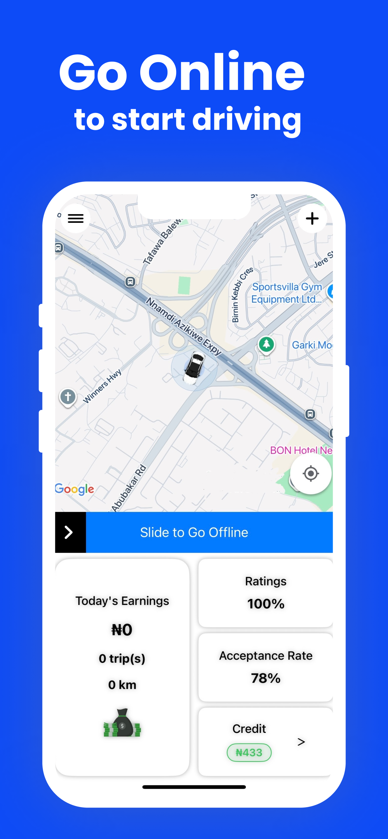 Driver App Mockup